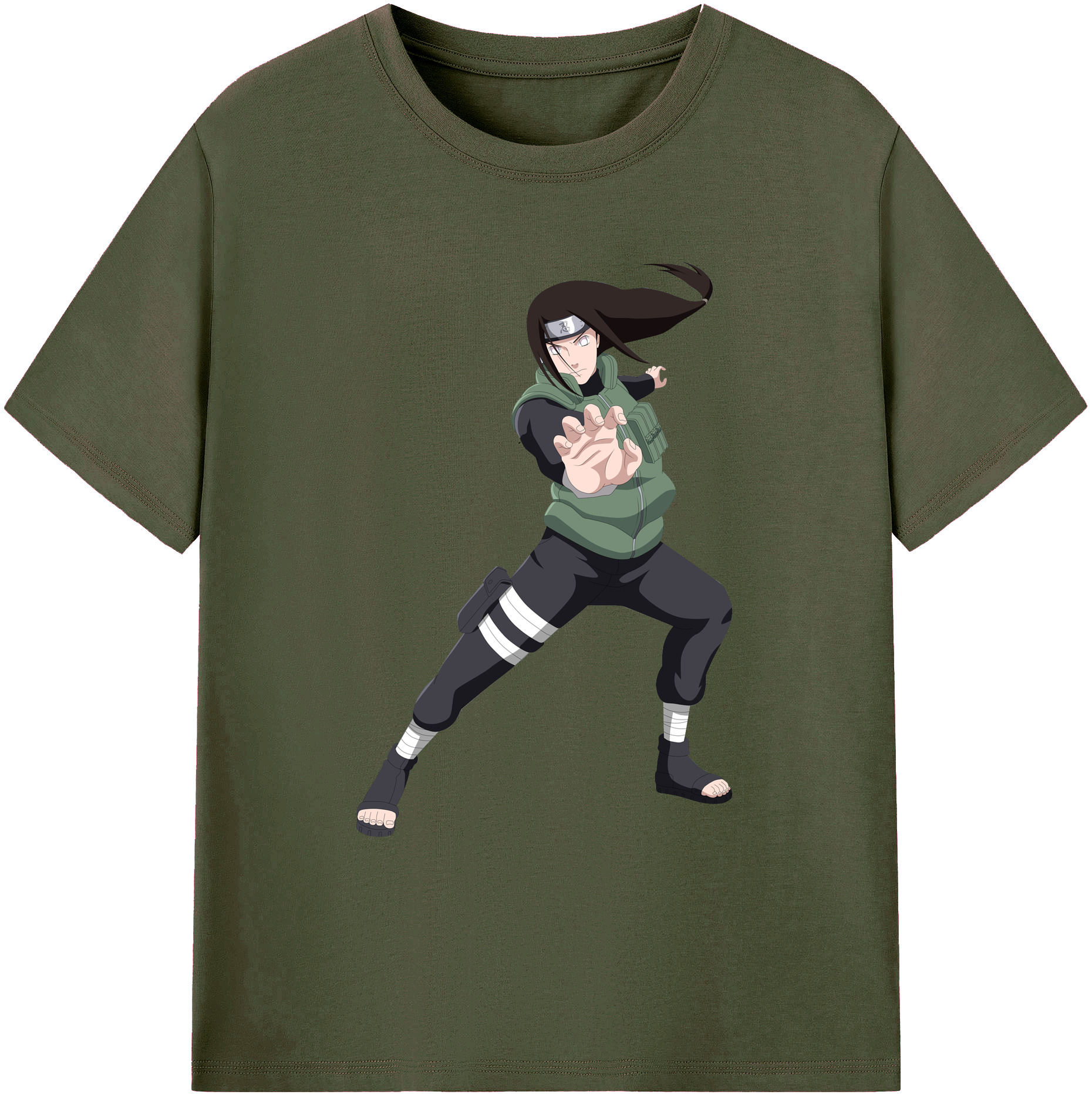 （画像用） NARUTO -ナルト- 日向ネジ Hyūga Neji 綿100％ メンズ半袖Tシャツ｜肌触りやわらか＆通気性